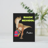 バックフレンドリーパック付き恐竜「新学期」 ポストカード (スタンド正面)