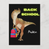 バックフレンドリーパック付き恐竜「新学期」 ポストカード (正面)