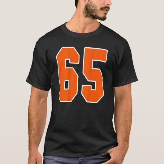 バックプリントオレンジスポーツブロック番号65 For Sport Tシャツ (正面)