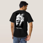 バックプリントモダン動物ライオン顔メンズバリュー Tシャツ (裏面フル)