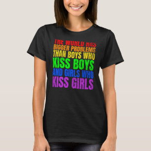 バックプリント世界はLGBTQよりも大きな問題を抱えている Tシャツ