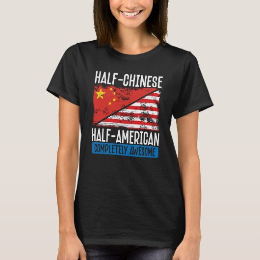 バックプリント半中国の半アメリカ完全Aw Tシャツ (正面)