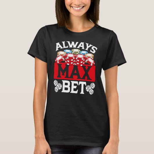 バックプリント常時Max Betカジノ Tシャツ (正面)