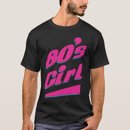バックプリント80年代の女の子 Tシャツ (正面)