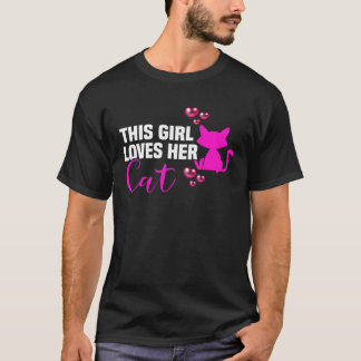 バックプリント この娘は猫が大好き Kater und Katzen Tシャツ