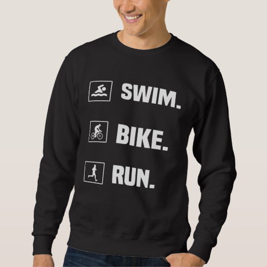バックプリント 水泳 自転車 ランニング トライアスロン スウェットシャツ (正面)