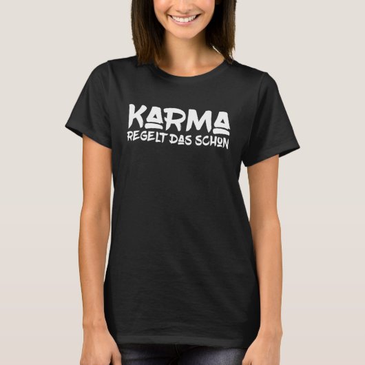 バックプリントKarma気には、そのことわざ Tシャツ (正面)