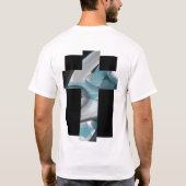 バックプリントTシャツ傾向抽象芸術ブルー海 Tシャツ (裏面)
