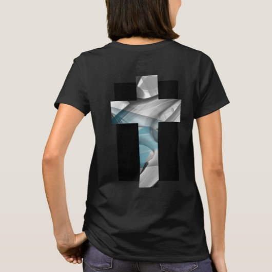 バックプリントTシャツ傾向抽象芸術ブルー海 Tシャツ