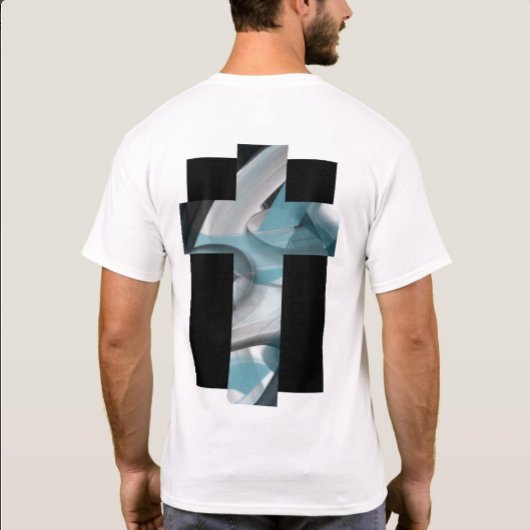 バックプリントTシャツ傾向抽象芸術ブルー海 Tシャツ