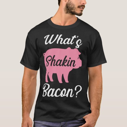 バックプリントwhats shakinベーコン tシャツ (正面)