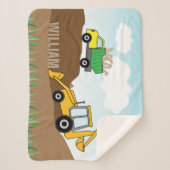 バックホウおよびパーソナライズなダンプトラック シェルパブランケット (正面)