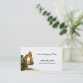 バックホウの建設業カード 名刺 (スタンド正面)