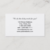 バックホウの建設業カード 名刺 (裏面)