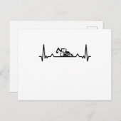 バックホハートビートショベルと掘りギフト ポストカード (正面/裏面)