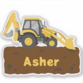 バックホパーソナライズされたー名ラベル子供へ シール (正面)