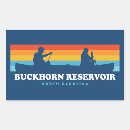バックホルンリザーバノースカロライナ州カヌー 長方形シール (正面)