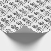 バックホワイトとマウンテンのサイクリングヘビ ラッピングペーパー (角)