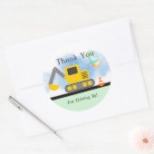 バックホーありがとう、ドライブ誕生日、シャワー ラウンドシール (封筒)