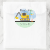 バックホーありがとう、ドライブ誕生日、シャワー ラウンドシール (バッグ)