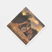 バックホーハッピーバースデー スタンダードランチョンナプキン (角)