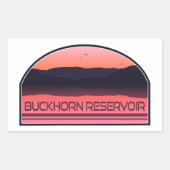 バックホーン貯水池ノースカロライナ赤い日の出 長方形シール (正面)