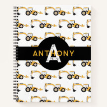 バックホー建築トラックキッズモノグラム