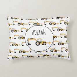バックホー建築トラック名前をカスタムする アクセントクッション