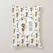 バックホー建築トラック名前をカスタムする アクセントクッション (正面(垂直))