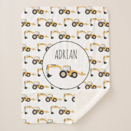 バックホー建築トラック名前をカスタムする シェルパブランケット