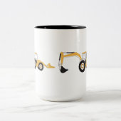 バックホー建築トラック ツートーンマグカップ (中央)