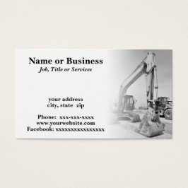 バックホー建築機器（白黒）