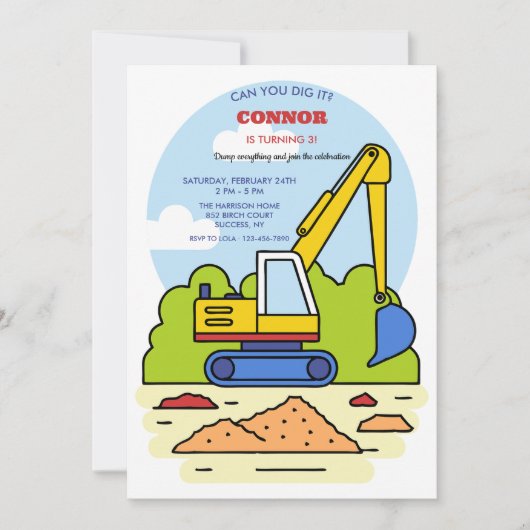 バックホー招待状 招待状 (正面)