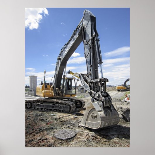 バックホー重機 ポスター (正面)