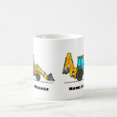 バックホーMUG、掘削機MUG、建築テーマMUG コーヒーマグカップ (中央)