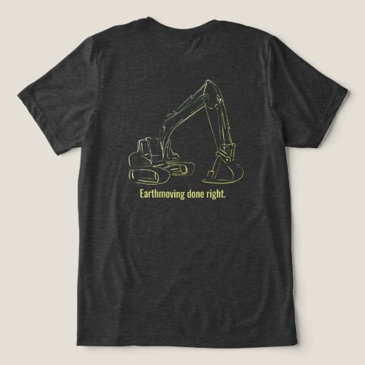 バックホーTシャツ 重機オペレーター トライブレンドTシャツ (デザイン裏面)