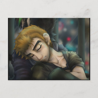 バックポストカードを持っている ポストカード