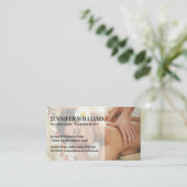 バックマッサージを楽しむ女性 名刺 (スタンド正面)