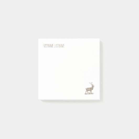 バックミュール鹿コーナー凸版スタイル ポストイット (正面)