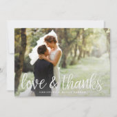 バックメッセージ付きシックなスクリプトフォトサンキューカード サンキューカード (正面)