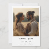 バックモダンでのミニマル写真日付の保存 招待状 (裏面)