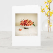 バックヤードさくらんぼスチルライフあいさつ空白のつ カード (黄色い花)