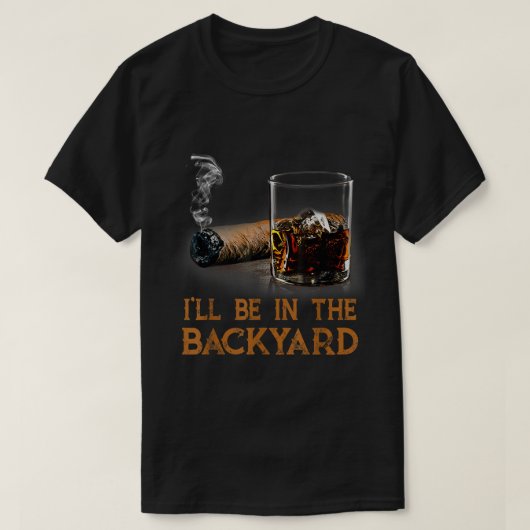バックヤードでバーボンを嗜む Tシャツ (デザイン正面)