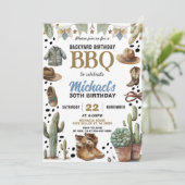 バックヤードカウボーイBBQバースデー招待状 田舎風BBQ 招待状 (スタンド正面)