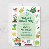 バックヤードガーデンバースデーパーティーの招待 招待状 (正面)