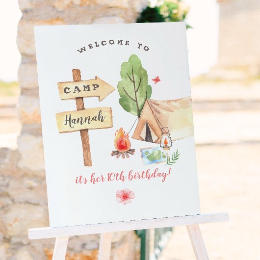 バックヤードキャンピングガールズバースデーパーティー ポスター