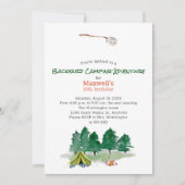 バックヤードキャンピングバースデーパーティー 招待状 (正面)