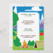 バックヤードキャンプアウト |キャンピングバースデーパーティー招待状 招待状 (裏面)