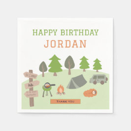 バックヤードキャンプ誕生日アンダーザスターズアウトドア スタンダードカクテルナプキン