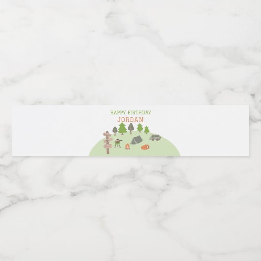 バックヤードキャンプ誕生日アンダーザスターズアウトドア ペットボトルラベル (シングルラベル)